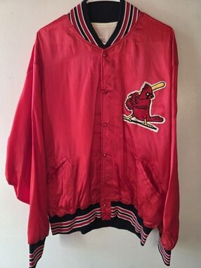 Vintage St Louis Cardinals Satin Jacket Felco USA Red MLB Bomber Large